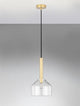 Amelia Pendelleuchte Ø 20cm mit elegantem Glasdesign in Gold und Schwarz, ideal für stilvolle Wohnräume.