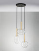 Amelia Pendelleuchte 3-flammig Ø 50cm mit elegantem Glasdesign und goldenen Akzenten.