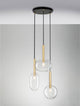 Amelia Pendelleuchte 3-flammig Ø 50cm mit einzigartigen Glasschirmen und elegantem Design.