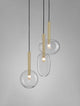 Amelia Pendelleuchte 3-flammig Ø 50cm mit eleganten Glasschirmen in modernem Design.
