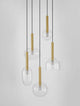 Amelia Pendelleuchte 5-flammig Ø 60cm mit verschiedenen Lichtschirmen in elegantem Design.