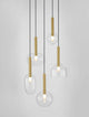 Amelia Pendelleuchte 5-flammig Ø 60cm, moderne und stilvolle Pendellampe mit unterschiedlichen Schirmformen.