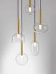 Amelia Pendelleuchte 5-flammig Ø 60cm mit verschiedenen Glas-Schirmen in modernen Formen.