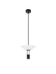 Anafi LED Pendelleuchte Ø 22cm indirekt in modernem Design mit Stahl- und Glaselementen.