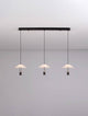 Stylische Anafi LED Pendelleuchte 3000K mit drei Lampenschirmen im eleganten Design.