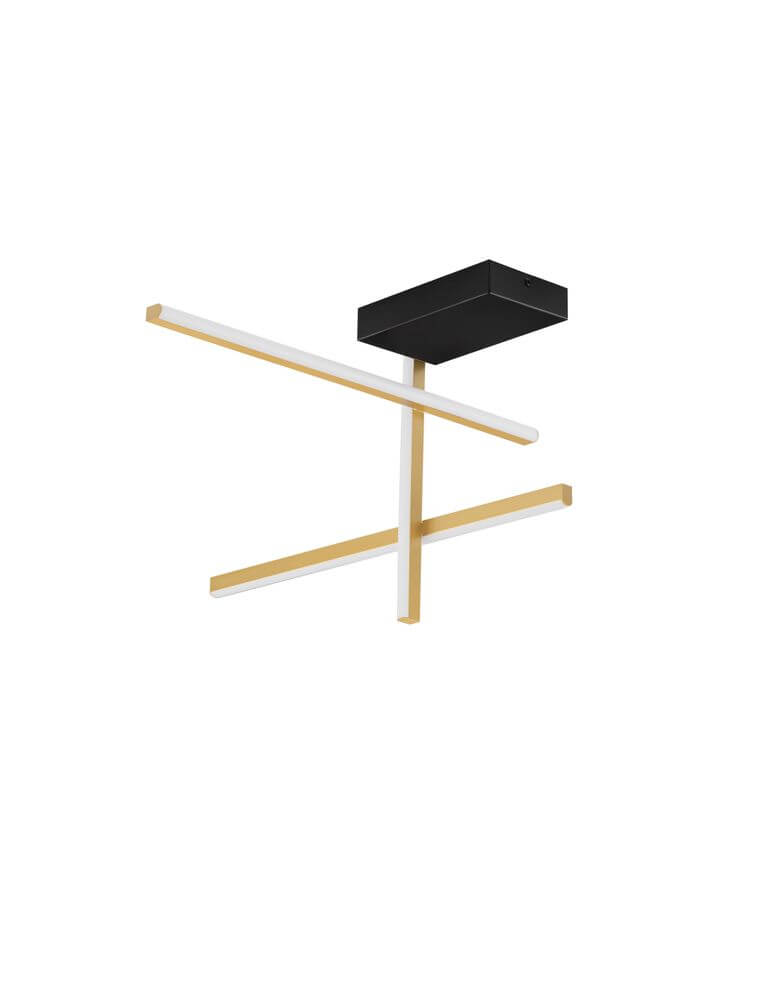 Antama LED Deckenleuchte 3-flammig modernes Design mit schwarzem Gehäuse und goldenen Leuchten.