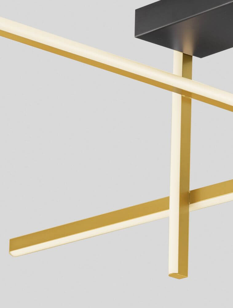 Antama LED Deckenleuchte 3-flammig, modernes Design mit goldenen LED-Streifen und schwarzem Deckenelement.