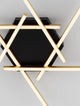 Antama LED Deckenleuchte 6-flammig Ø 60cm mit modernem, geometrischem Design in Schwarz und Gold.