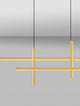 Antama LED Pendelleuchte 4-flammig in modernem Design mit goldenen Elementen.