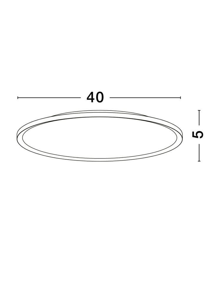 Aoton Deckenleuchte Ø 40cm Rund 3000K technische Zeichnung mit Abmessungen 40cm x 5cm.