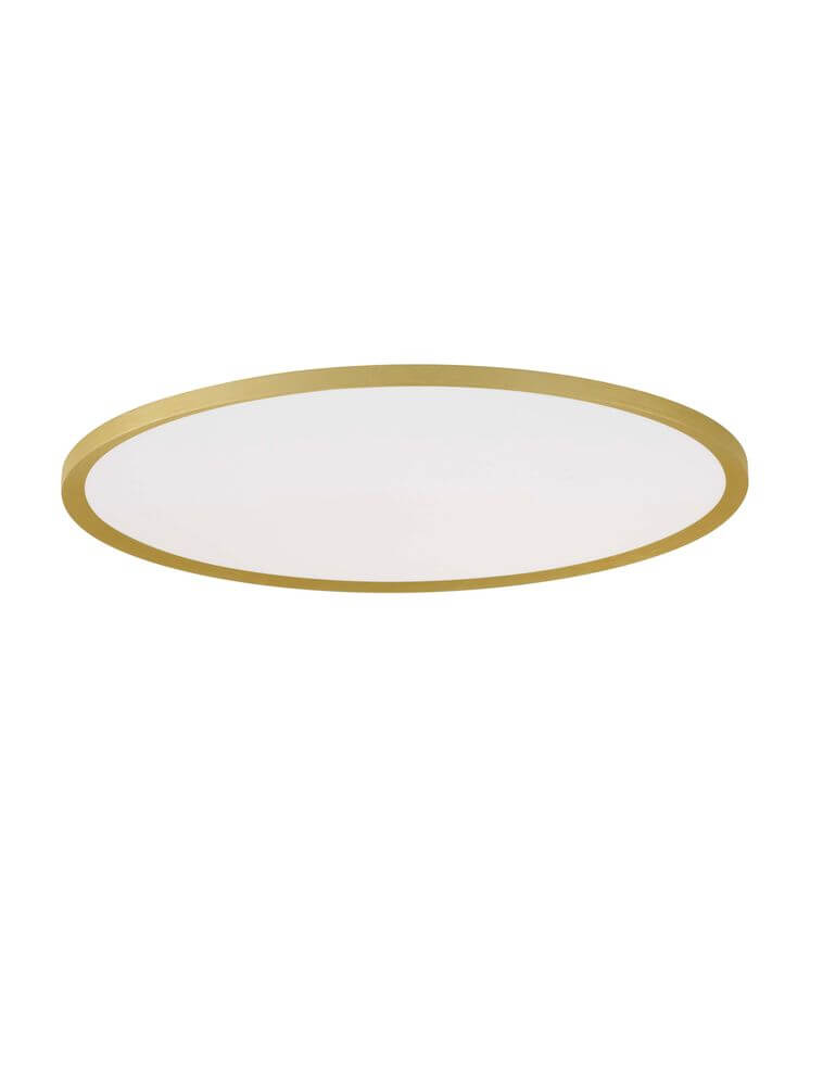 Aoton Deckenleuchte Ø 60cm Rund mit goldener Umrandung und dimmbarer DIP-Switch-Funktion, warmes 3000K Licht.