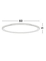 Aoton Deckenleuchte Ø 60cm Rund, 5cm hoch, moderne und dimmbare Lichtquelle mit TRIAC.