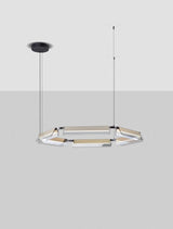 Elegante Apnea LED Pendelleuchte in Schwarz und Gold, modernes Design für Wohnzimmer oder Büro.