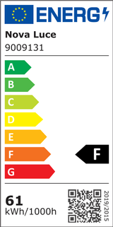 Energieeffizienzlabel für Nova Luce Apnea Pendelleuchte, Wert: F, Verbrauch 61 kWh/1000h.