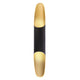 Apo 50 LED-Wandlampe in modernem Design mit schwarzen und goldenen Akzenten, dimmbar.