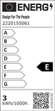 Energieeffizienzlabel für Arcello LED Außen Akku Tischleuchte mit Bewertung E.