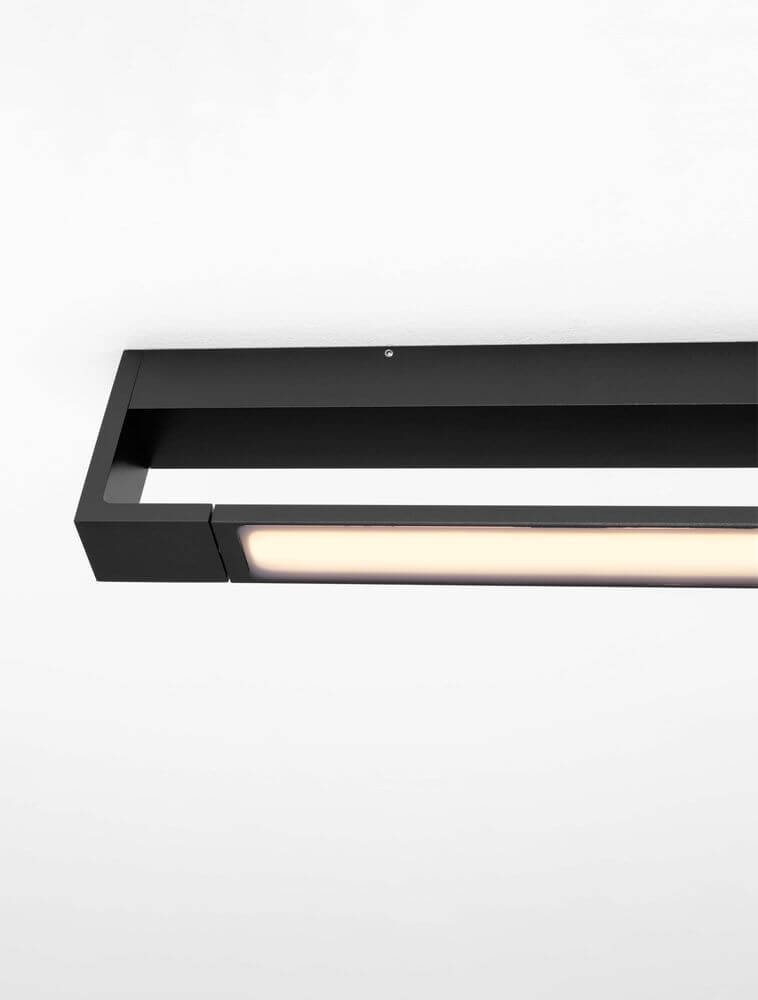 Arga LED Wandleuchte 45cm 3000K IP44, moderne schwarze Wandlampe mit LED-Beleuchtung, elegantes Design.