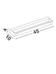 Arga LED Wandleuchte 45cm 3000K IP44 - technische Zeichnung mit Abmessungen 45x10x4 cm