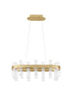 Argo LED Pendelleuchte 80cm in gold und transparentem Design, ideal für stilvolle Wohnräume.