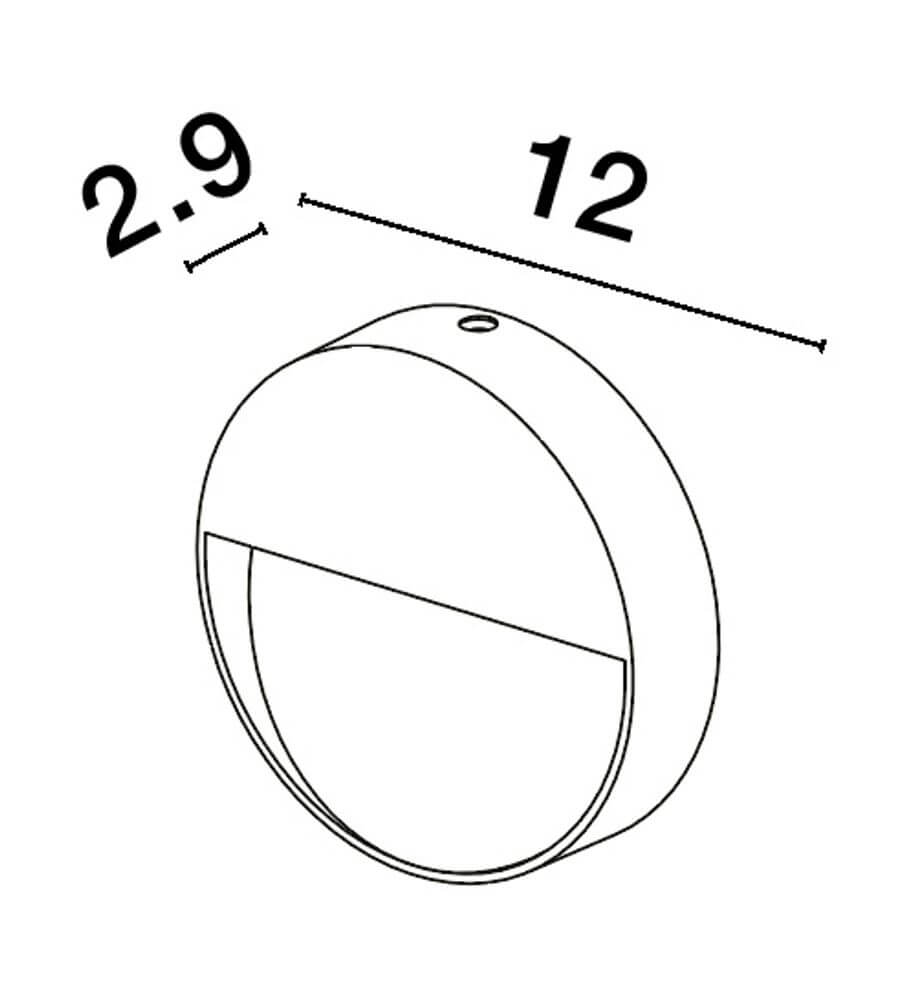 Arne LED Außenwandleuchte Ø 12cm IP54 technische Zeichnung mit Abmessungen