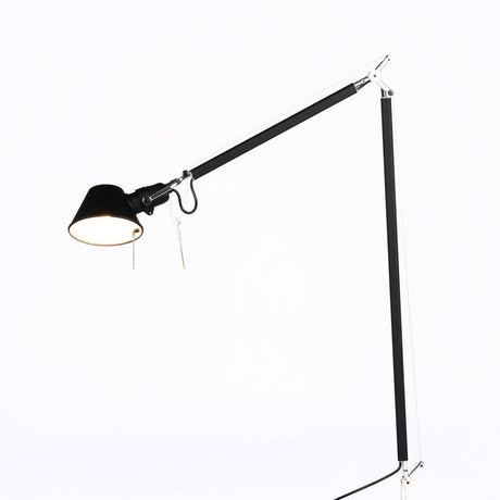 Artemide Tolomeo Lettura Leseleuchte Körper, schwarz, verstellbarer Arm mit Schirm, Seitenansicht