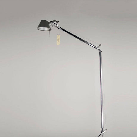 Artemide Tolomeo Lettura Stehleuchte mit schwarzem Schirm, verstellbarer Arm und Metallgestell