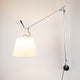 Artemide Tolomeo Mega Parete Wandleuchte mit verstellbarem Arm und Pergamentschirm in Aluminium