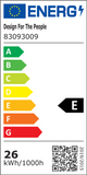 Artist 40 LED Pendelleuchte mit Energieeffizienzlabel Klasse E, 26 kWh/1000h Verbrauch, moderne Hängeleuchte frontal