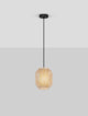 Asma Pendelleuchte Ø 20cm in Rattan mit schwarzem Baldachin, modernes Design für ethno-chic Einrichtung.