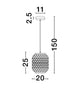 Asma Pendelleuchte Ø 20cm - technische Zeichnung mit Abmessungen für moderne Rattan-Lampe von Nova Luce.