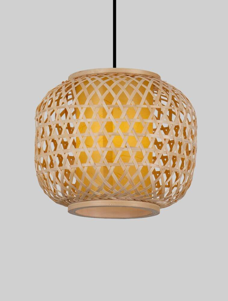 Asma Pendelleuchte Ø 25cm aus Rattan mit warmem Licht für stilvolle Beleuchtung.
