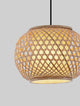 Asma Pendelleuchte Ø 30cm, stilvolle Hängeleuchte mit Rattan-Muster in warmer Farbtönung.