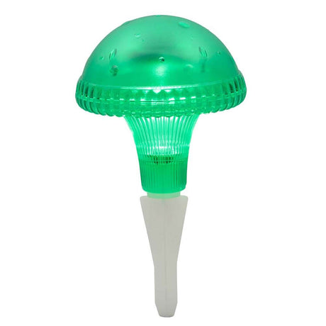 Assisi Cogumelo Lâmpada LED Solar Verde - lâmpada solar verde em design de cogumelo para o exterior.
