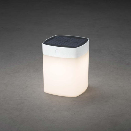 Assisi Solar LED Lamp Wit, opaal acrylglas in minimalistisch design en elegante verlichting.