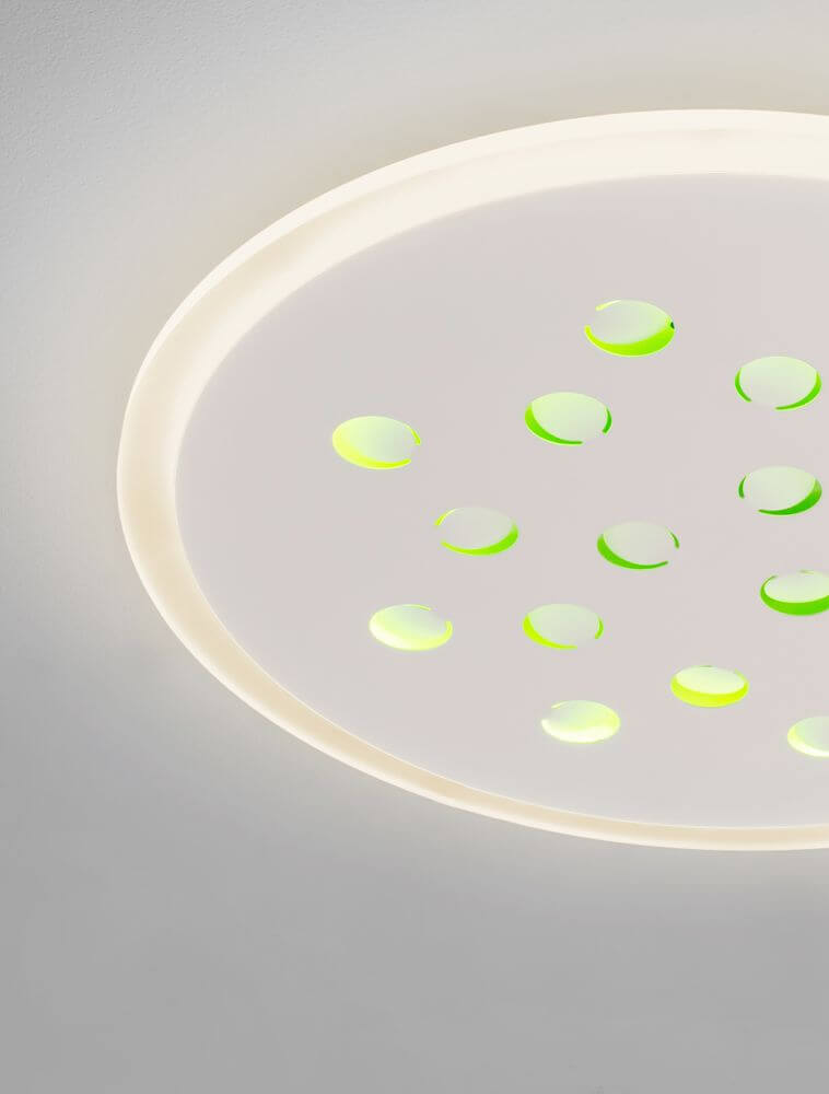 Astro LED Deckenleuchte 3000K Weiß mit bunten Lichtakzenten und modernem Design