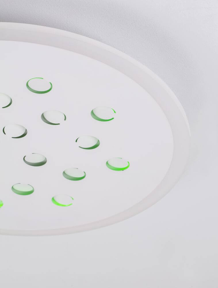 Astro LED Deckenleuchte 3000K Weiß mit innovativem Design und grünen Akzenten.