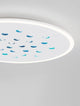 Astro LED Deckenleuchte 3000K Weiß mit modernen blauen Elementen und sanfter Lichtabstrahlung.