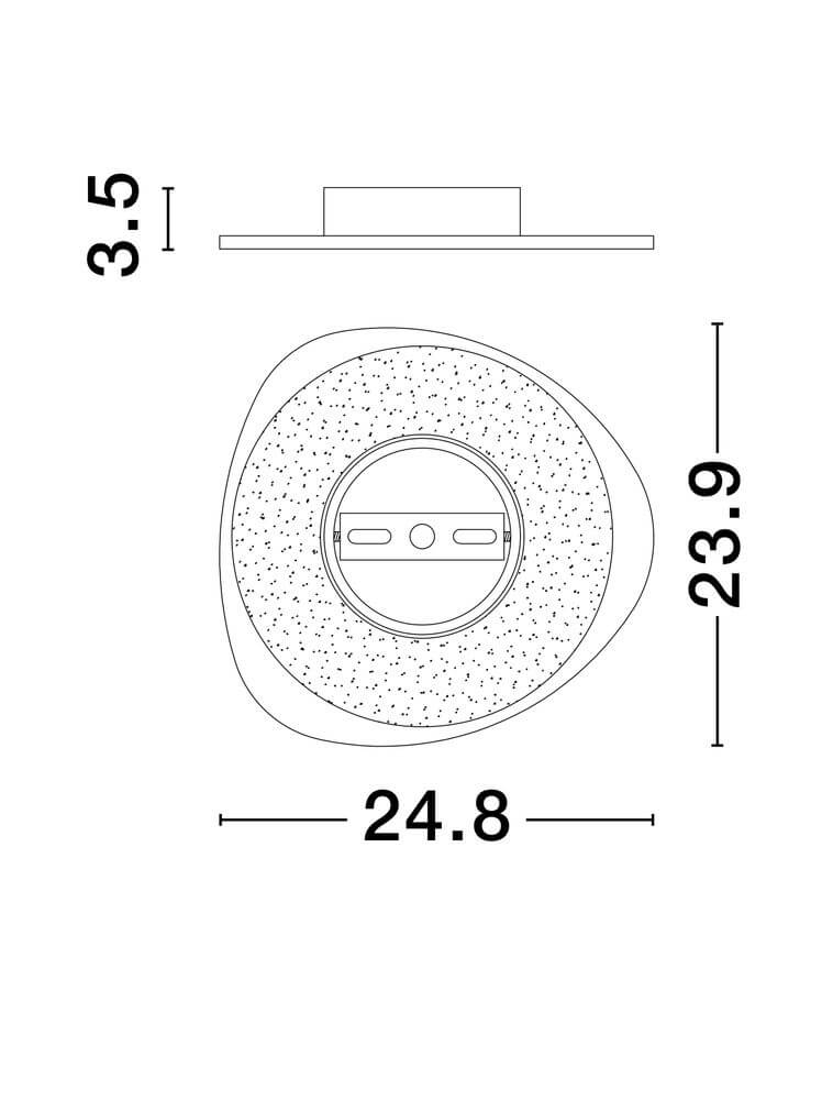 Atena LED Wandleuchte 3000K Weiß technische Zeichnung mit Abmessungen.