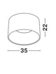 Atil LED Deckenleuchte Ø 35cm 3000K technische Zeichnung mit Maßen von 35cm Durchmesser und 22cm Höhe.