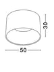Atil LED Deckenleuchte Ø 50cm 3000K technische Zeichnung mit Durchmesser und Höhe