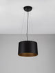 Atil LED Pendelleuchte 3000K in modernem, skandinavischem Design mit schwarzem Finish und goldener Innenseite.