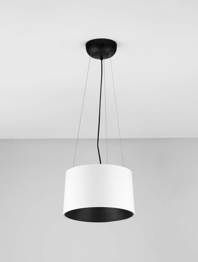 Atil LED Pendelleuchte 3000K in modernem Design mit weißem Schirm und schwarzem Aufhängesystem.