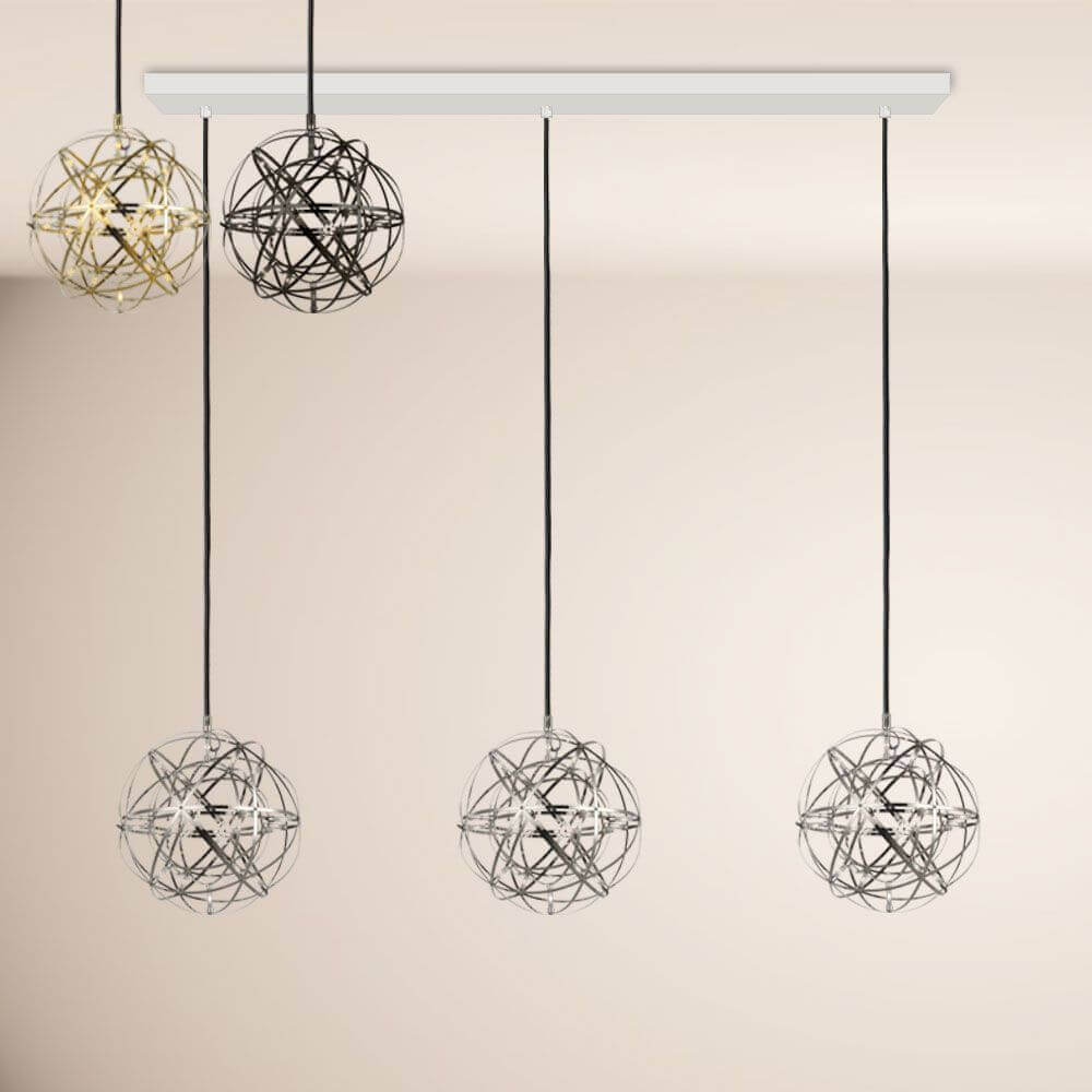 s.luce Candeeiro suspenso de mesa de jantar Atom LED 2 a 5 luzes 160cm