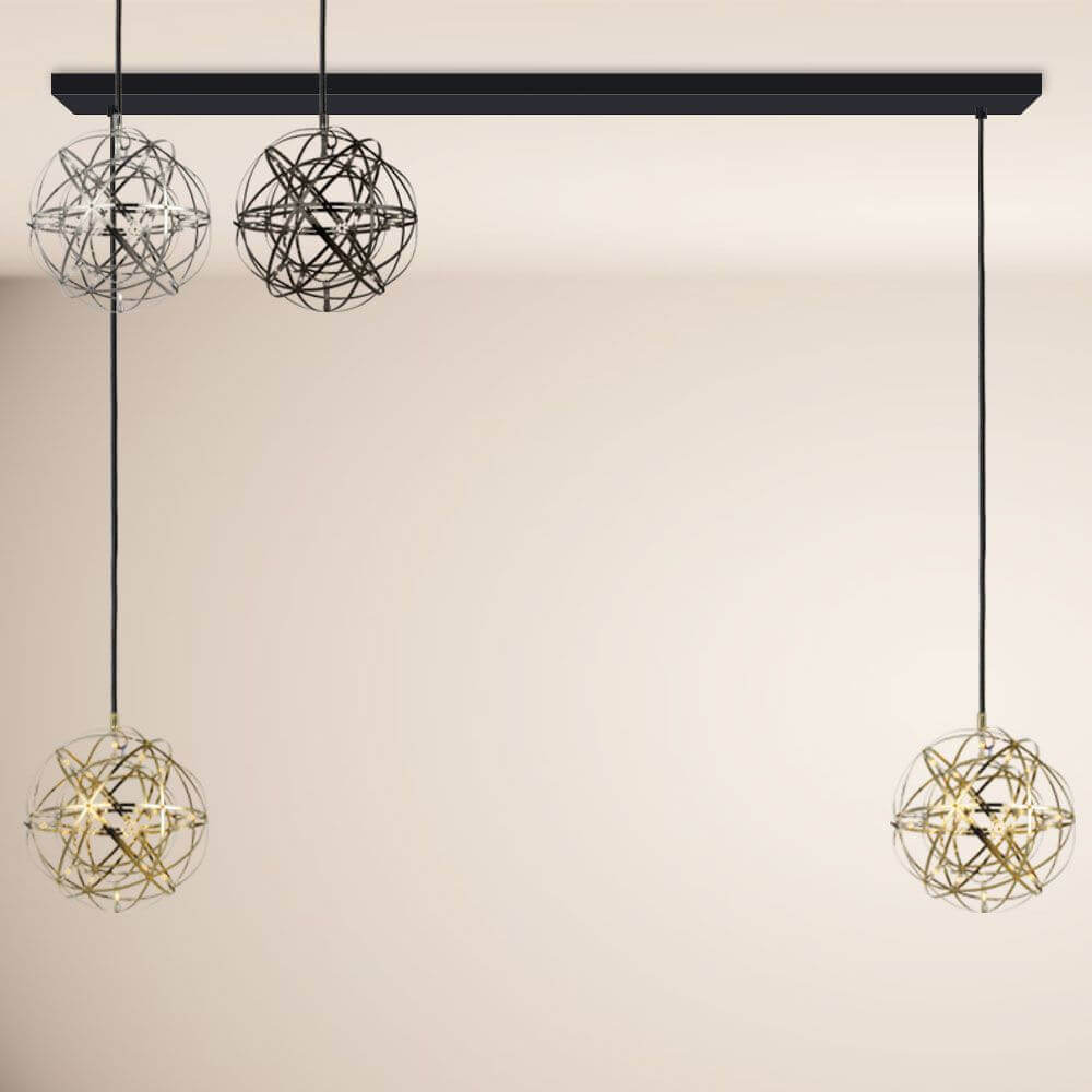 s.luce Candeeiro suspenso de mesa de jantar Atom LED 2 a 5 luzes 160cm