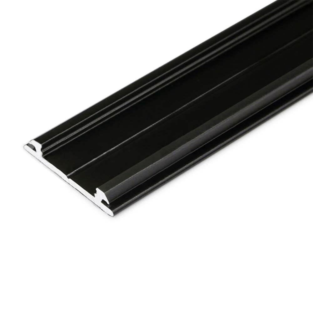 Aufbau-Biegeprofil 200cm Schwarz ohne Abdeckung für LED-Strips, flexibles Aluminium-Wandprofil.