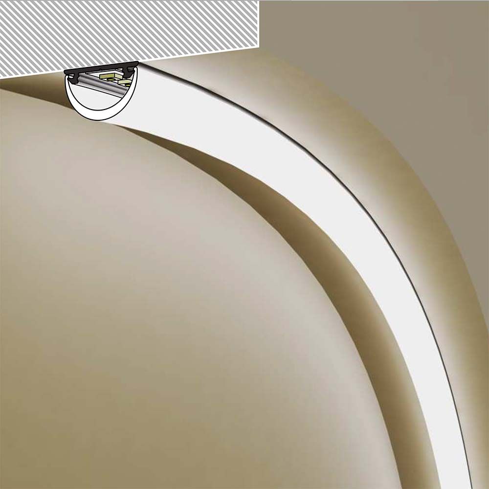 BUILIZIONE PROFILO DI PILEDING ANODIZZO ANODIZZATO SENZA PER CASSE PER STRIPS LED