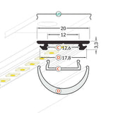 BUILIZIONE PROFILO DI PILEDING ANODIZZO ANODIZZATO SENZA PER CASSE PER STRIPS LED
