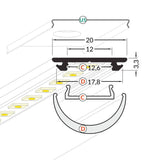 Aufbau-Biegeprofil 200cm Alu-eloxiert ohne Abdeckung für LED-Strips  LED-Strip Pro   