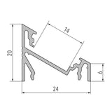 Inställningshörnprofil 30 ° 200 cm aluminium anodiserad för LED-remsor