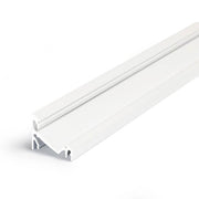 Aufbau-Eckprofil 30° 200cm Weiß ohne Abdeckung für LED-Strips, weißes Aluminiumprofil für sauberen LED-Einbau